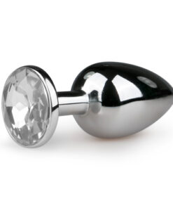 Afbeelding van Metalen buttplug met transparante diamant - ToyToyToys.nl