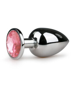 Afbeelding van Metalen buttplug met roze steen - ToyToyToys.nl