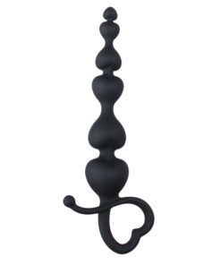 Afbeelding van Zwarte anaal kralen met hartvormige greep - ToyToyToys.nl